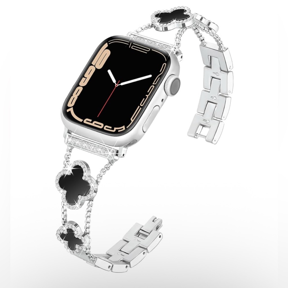 Silver and Black Watch Band